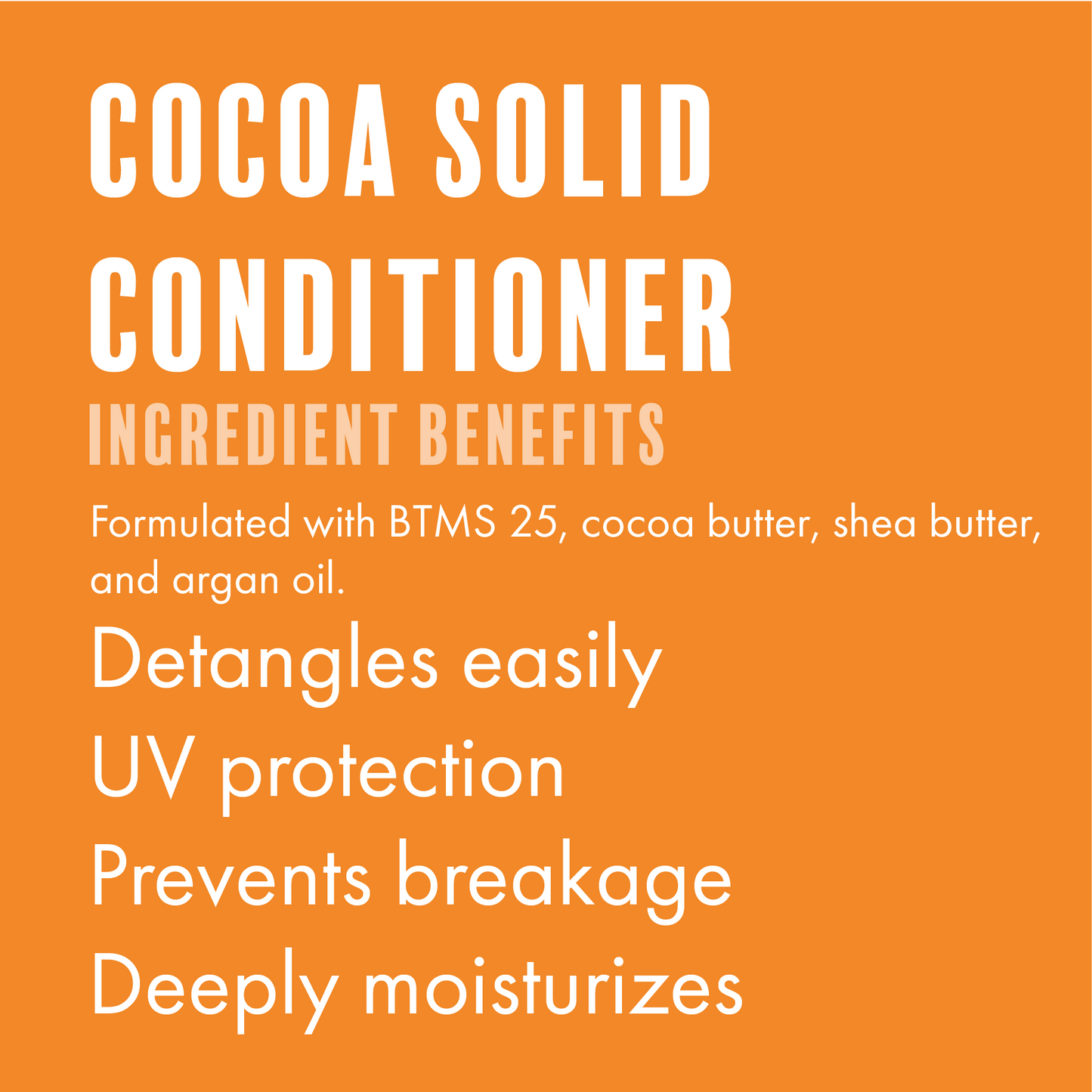 Cocoa Butter solid conditioner bar